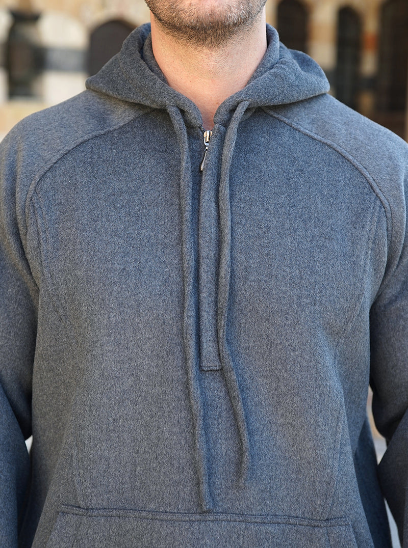 Pouch Pocket Wool Hoodie