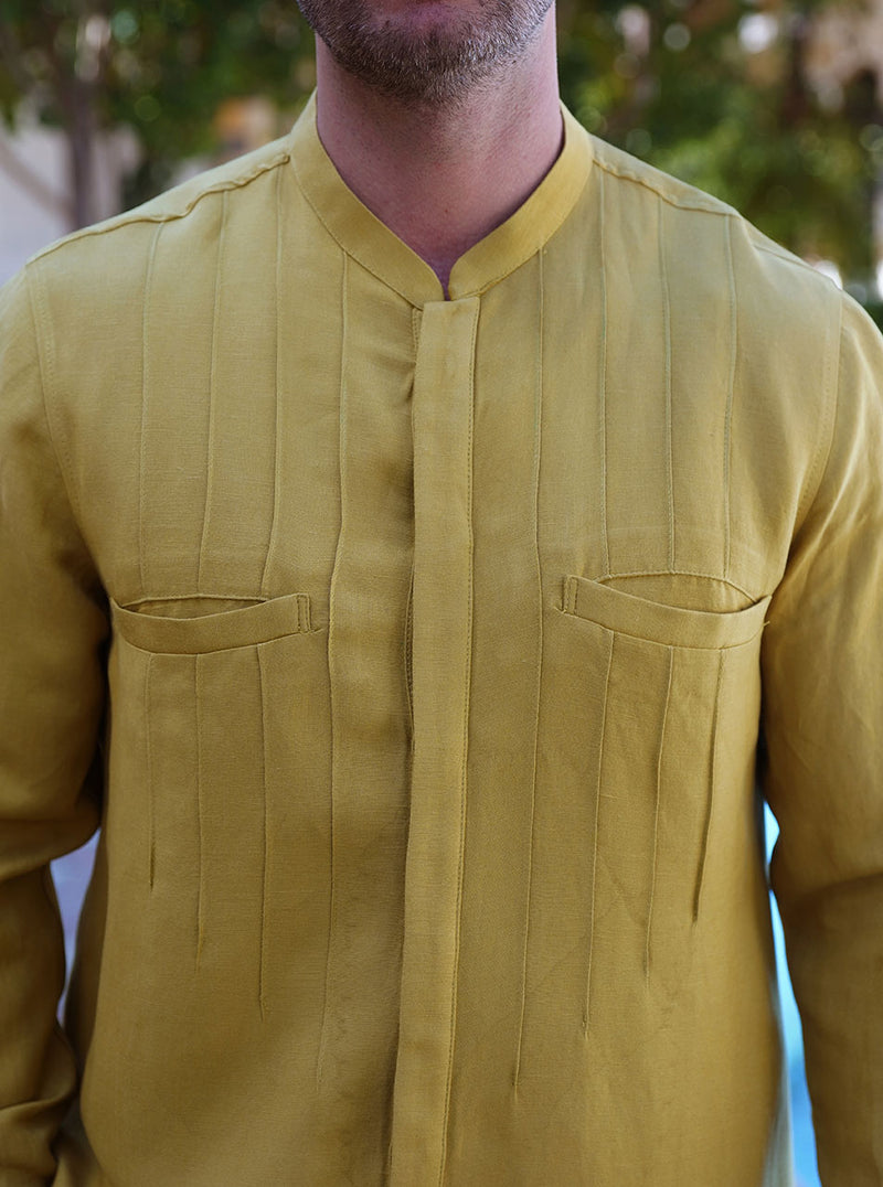 Linen Pintucked Shirt