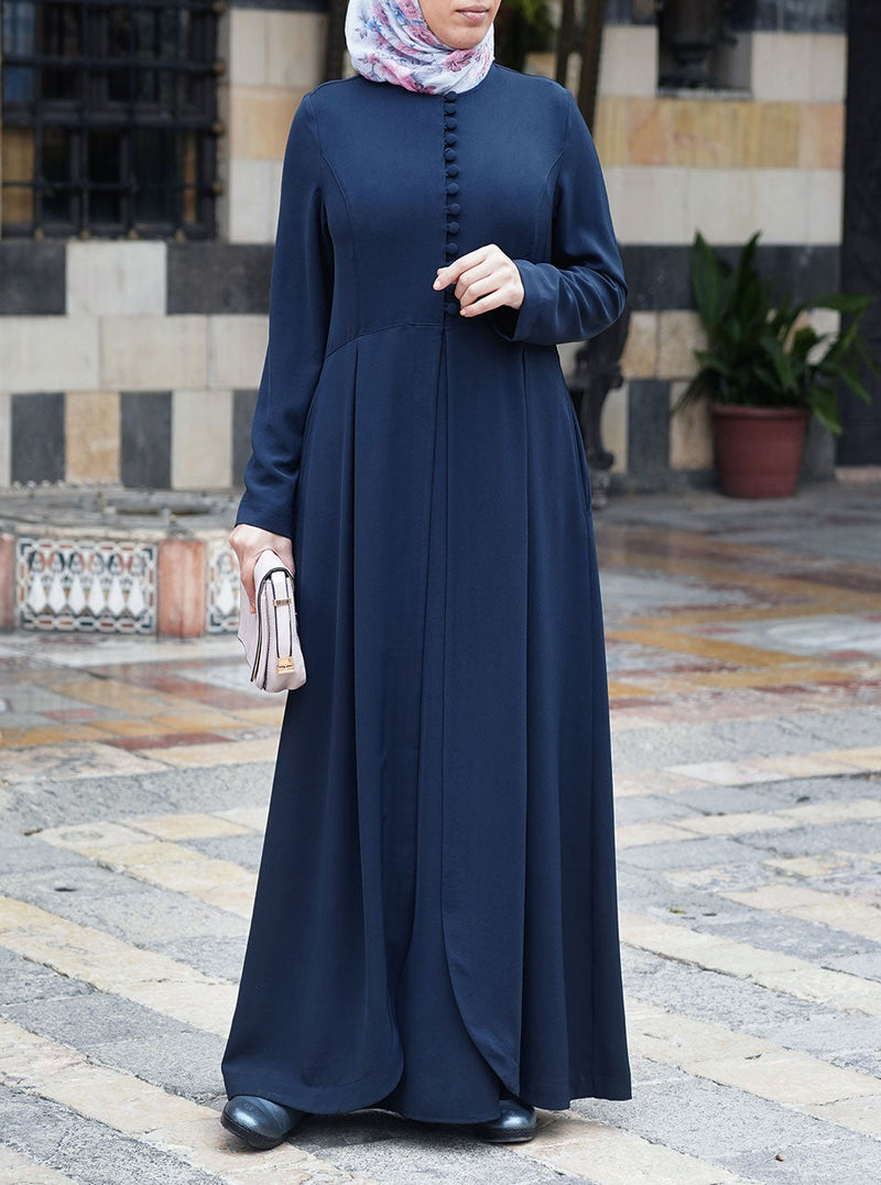 Pleated Double Layered Abaya