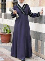 Crossover Lace and Sequin Abaya
