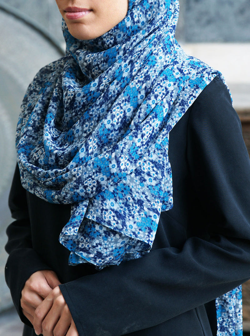 Turquoise Accent Chiffon Hijab
