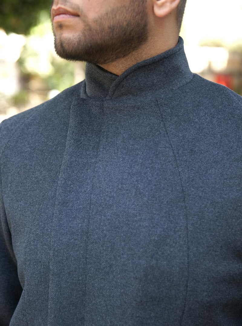 Asymmetrical Wool Jubba
