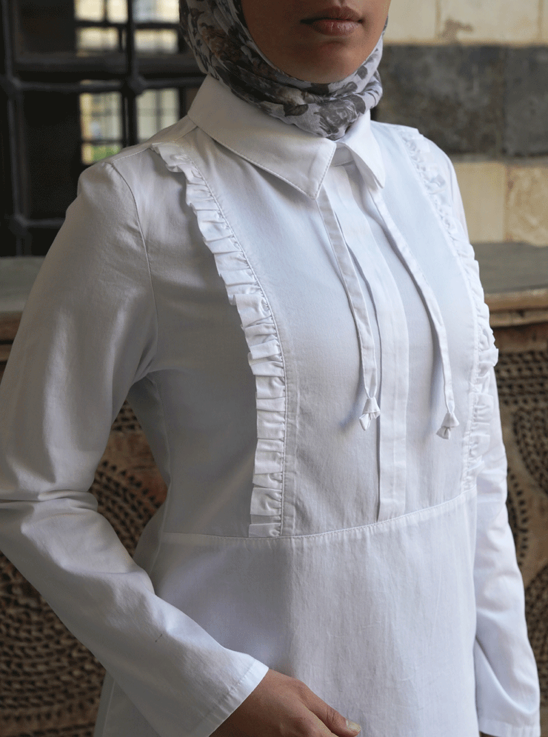 Ruffled Trim Blouse