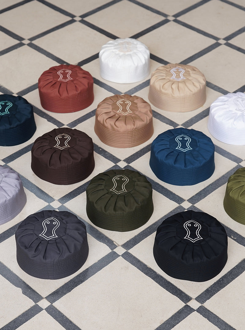 Mercerized Cotton Sandal Pleated Kufi