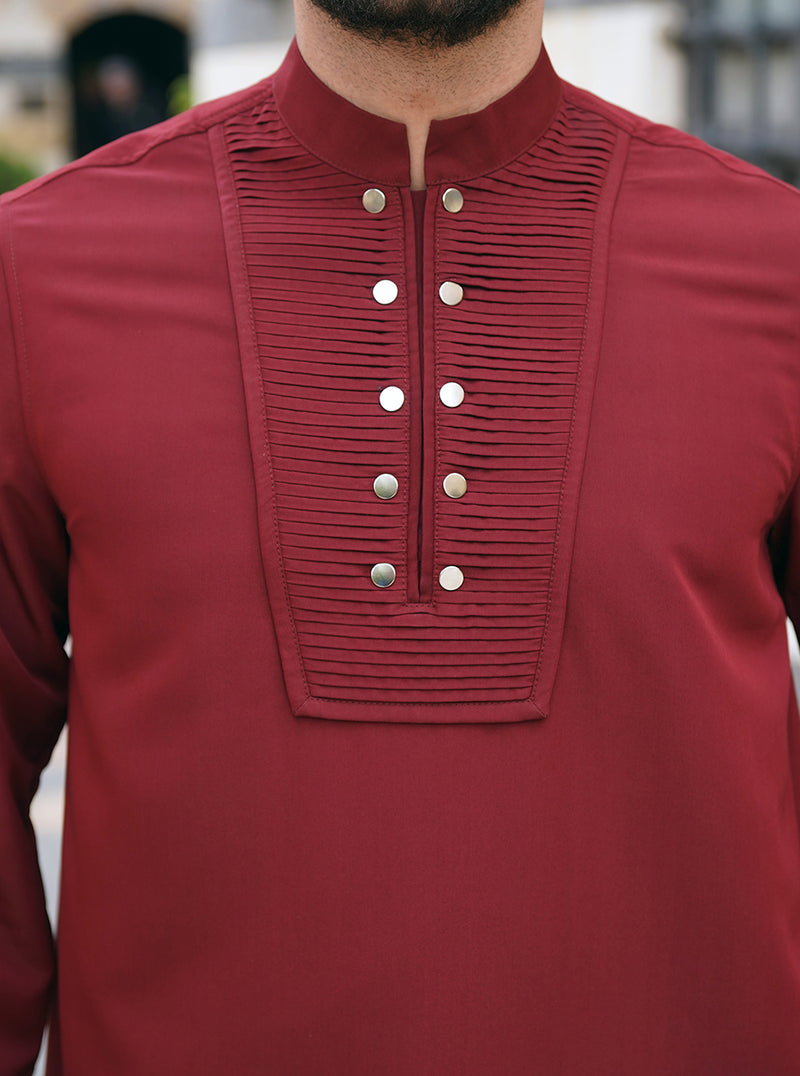 Pleated Snap Button Top