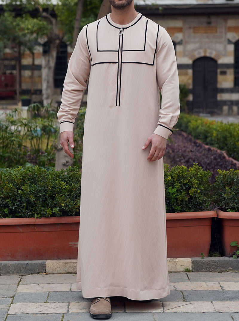 Black Bias Trim Thobe