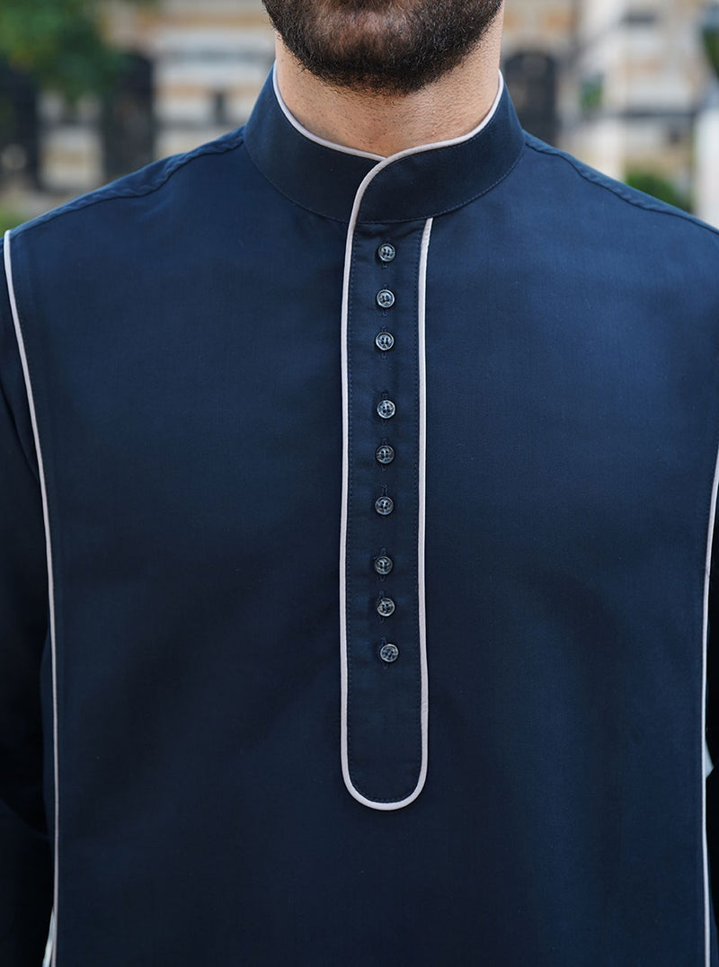 men's formal islamic thobe with piping