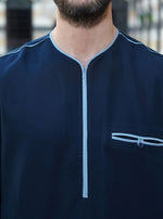 basra rayon blend thobe with contrast trim