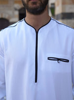 basra rayon blend thobe with contrast trim