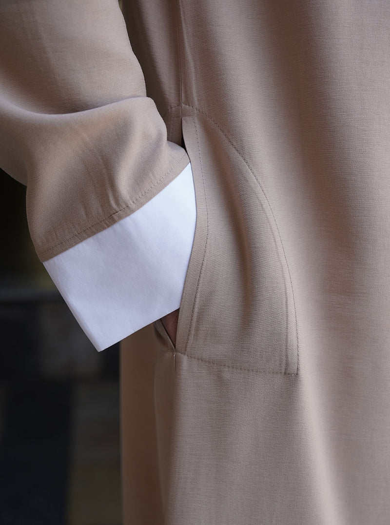 fashionable thobe with modern contrast cuffs