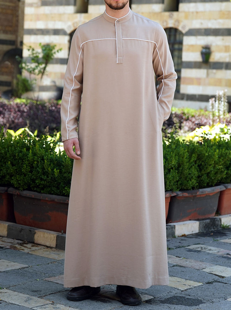 Suhail Sporty Islamic Thobe with Contrast Trim