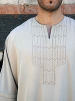 men's casual thobe with short sleeves