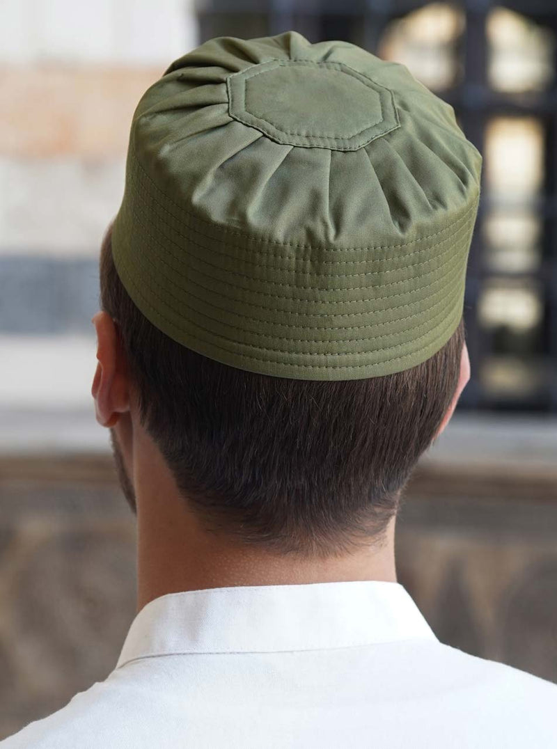 Mercerised Cotton Pleated Kufi Hat