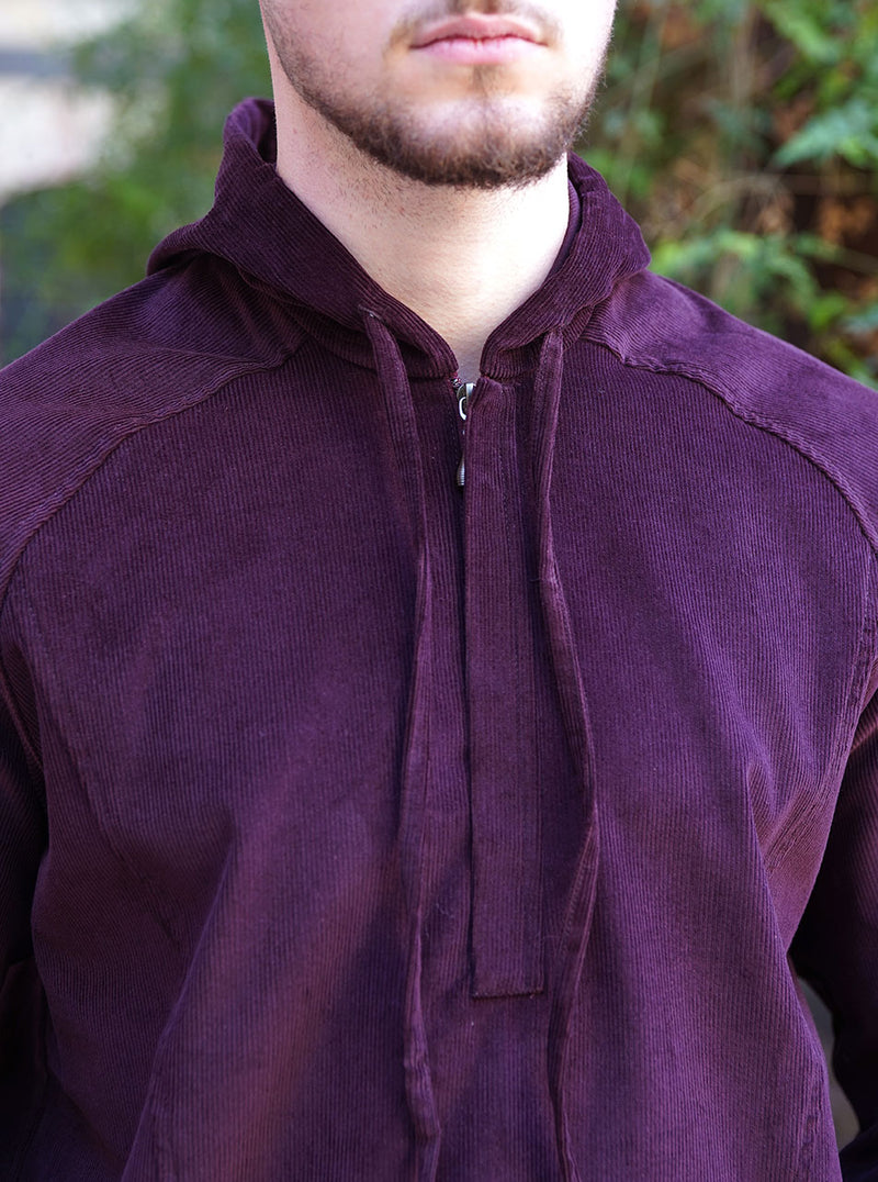 Pouch Pocket Corduroy Hoodie