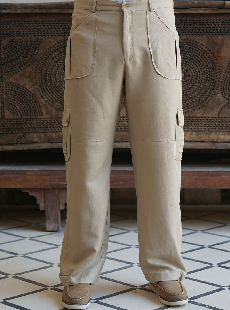 Linen Patch Pocket Trousers