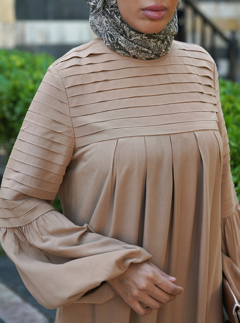 Pleated Bodice Abaya