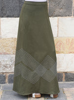 Decorative Stitching Maxi Skirt