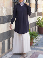 Linen Front Pleat Blouse