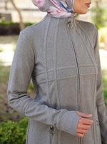 Topstitched Trim Zipped Tunic