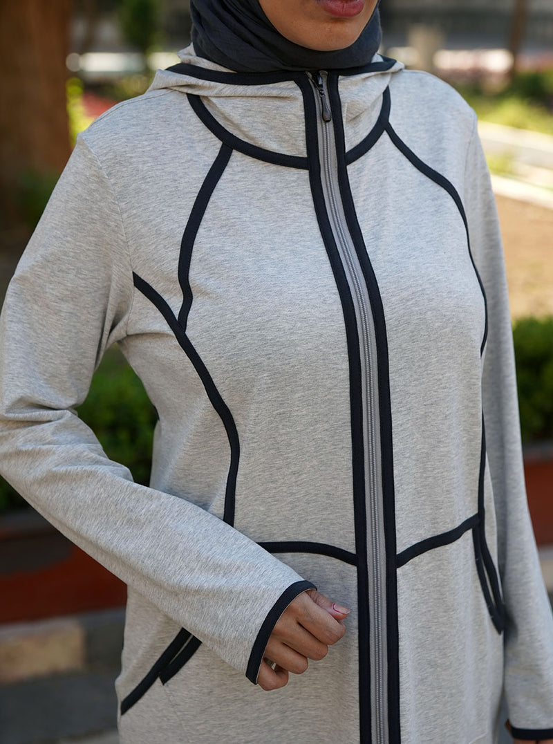 Full Zipped Bias Trim Hoodie