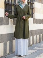 Pleated V-Neck Tunic