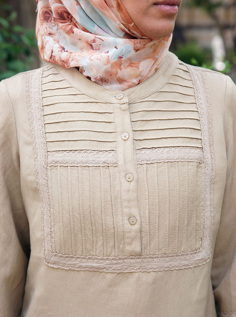 Lace and Pleated Blouse