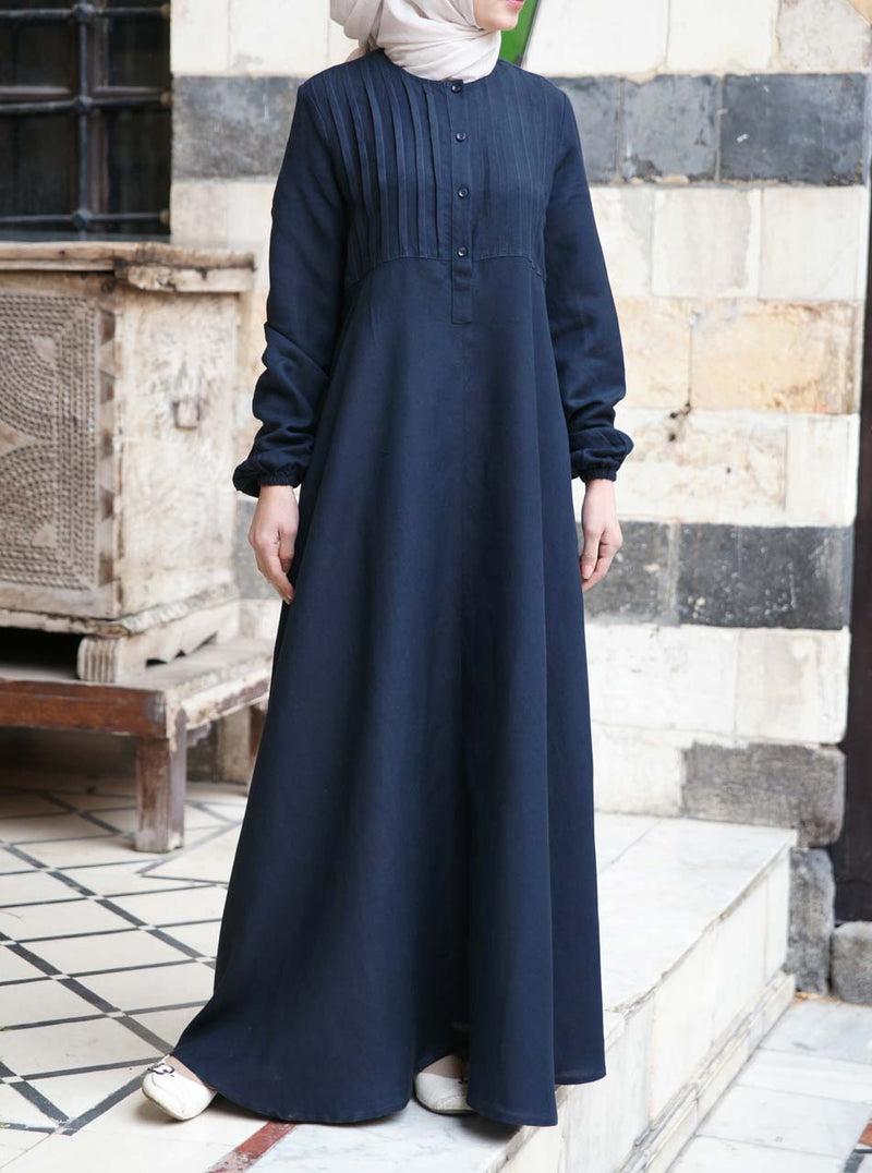 Linen Abaya with Tucks