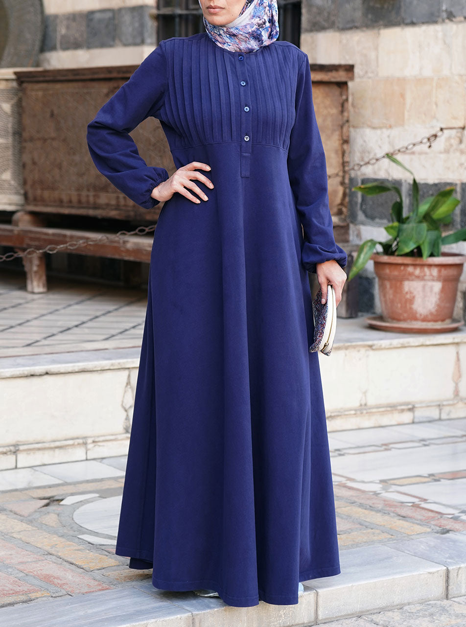 Brushed Cotton Abaya with Tucks Shukr Clothing