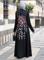 Bodice Embroidered Abaya Gown