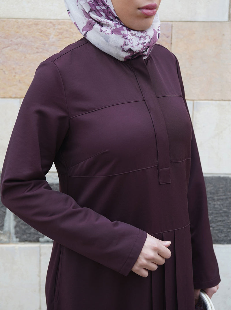 Paneled and Pleated Shirtdress