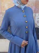 Brushed Cotton Gold Buttoned Abaya