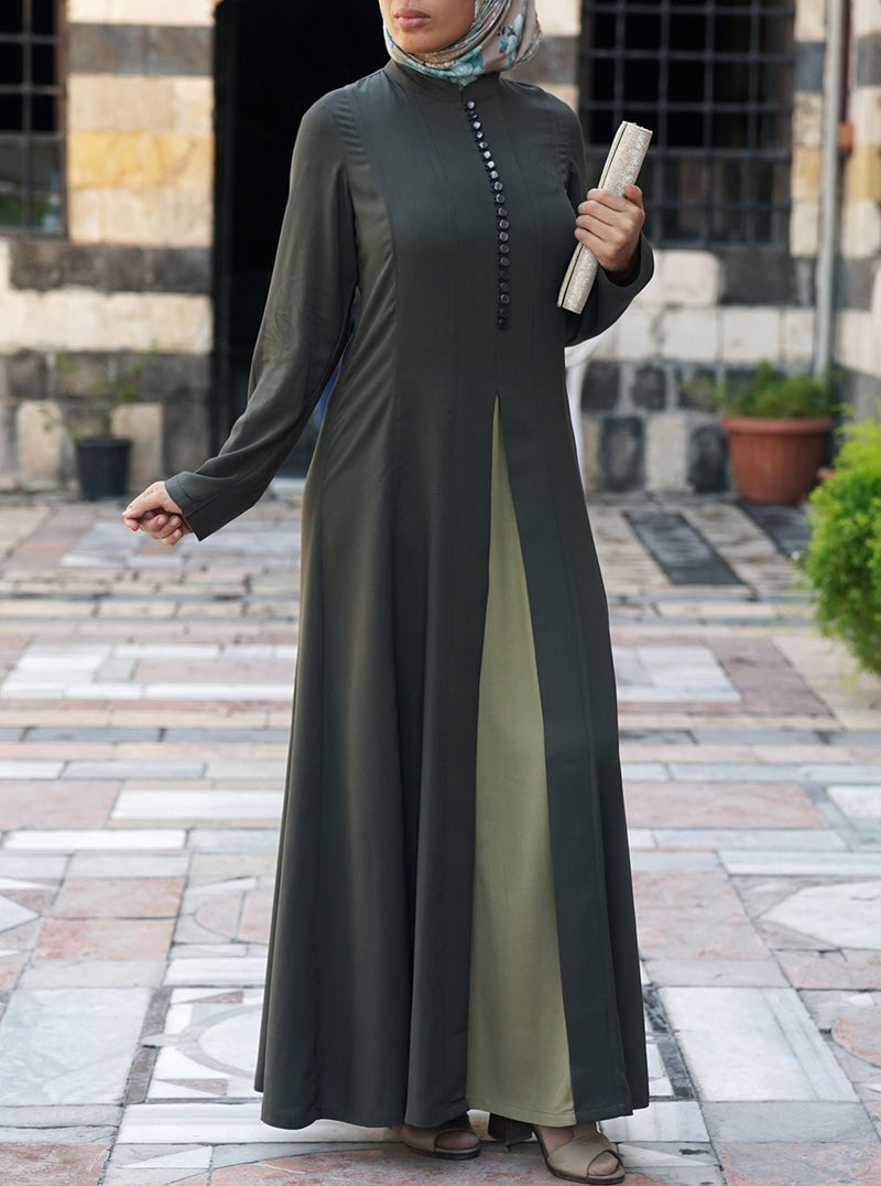 Contrast Godet Panel Abaya