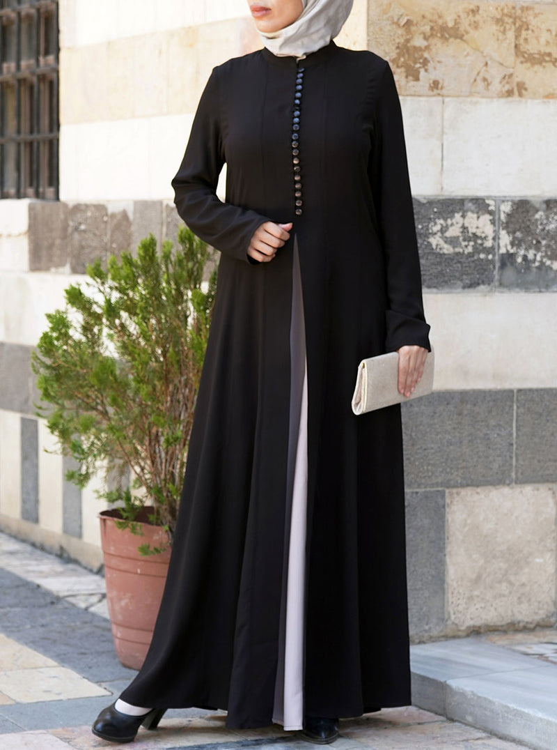 Contrast Godet Panel Abaya
