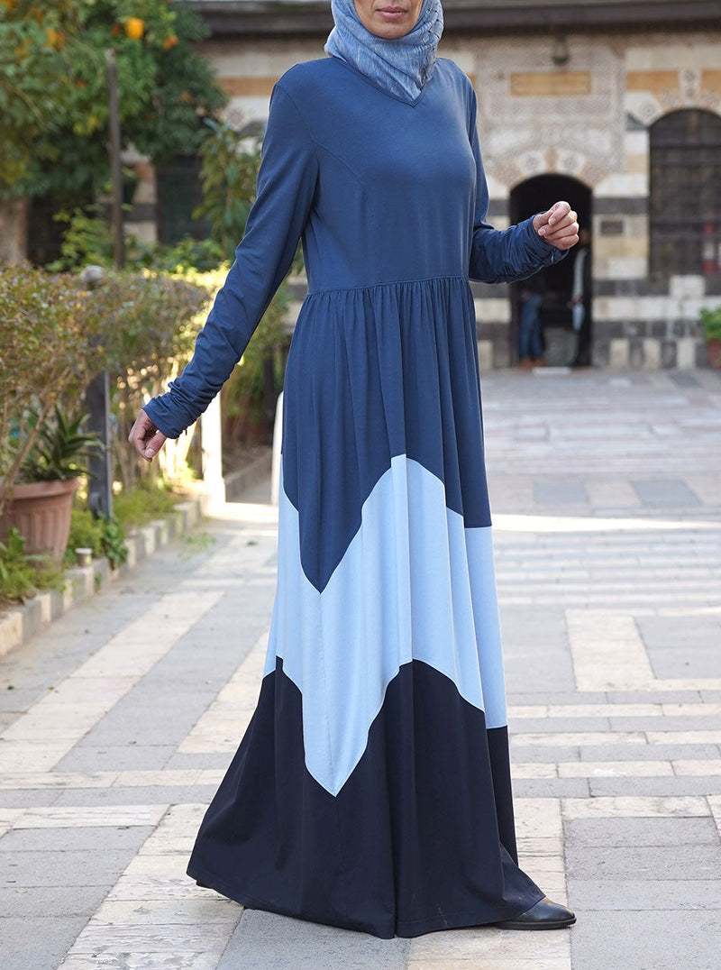 Tri Color Wave Abaya