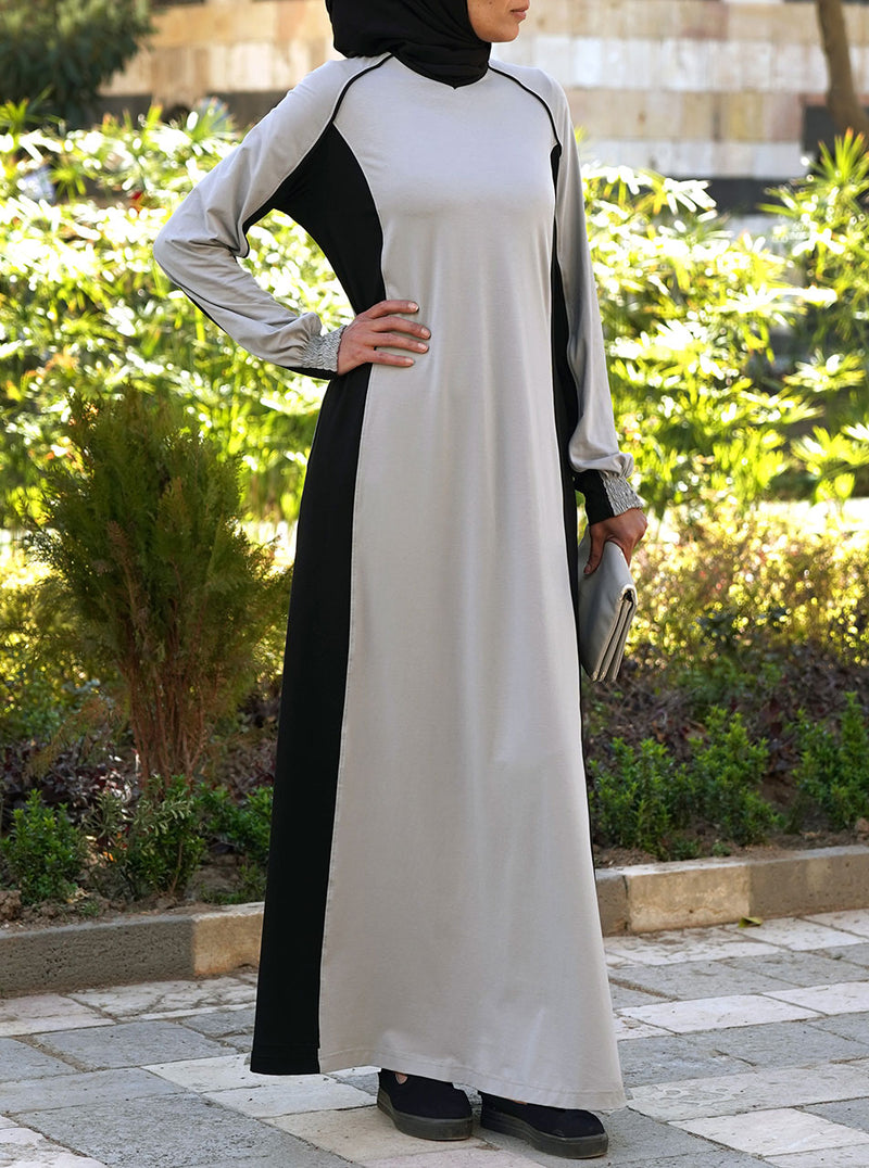 Black Contrast Abaya