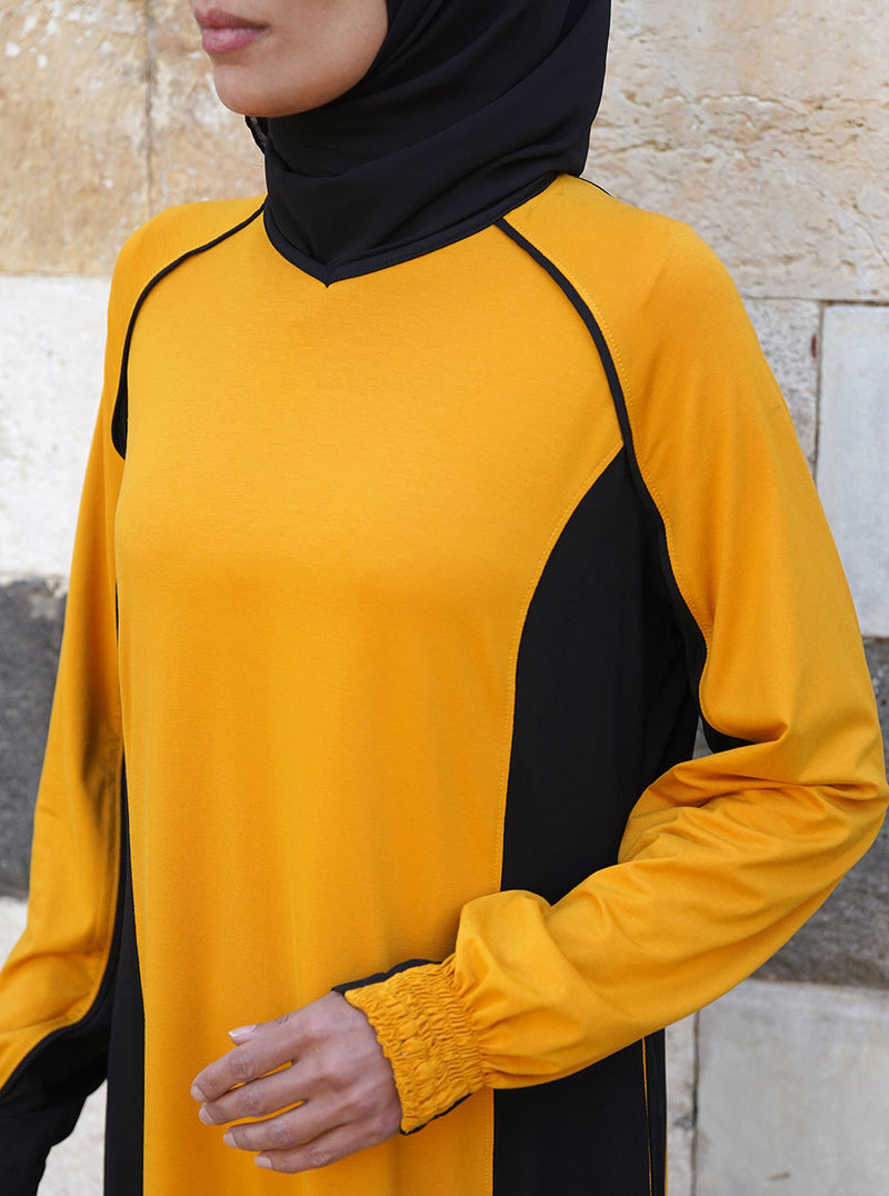 Black Contrast Abaya