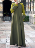 Tulip Sleeves Dual Color Abaya