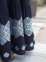 Embroidered Abaya with Ruffles
