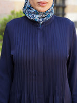 Pleated Rayon Twill Shirtdress