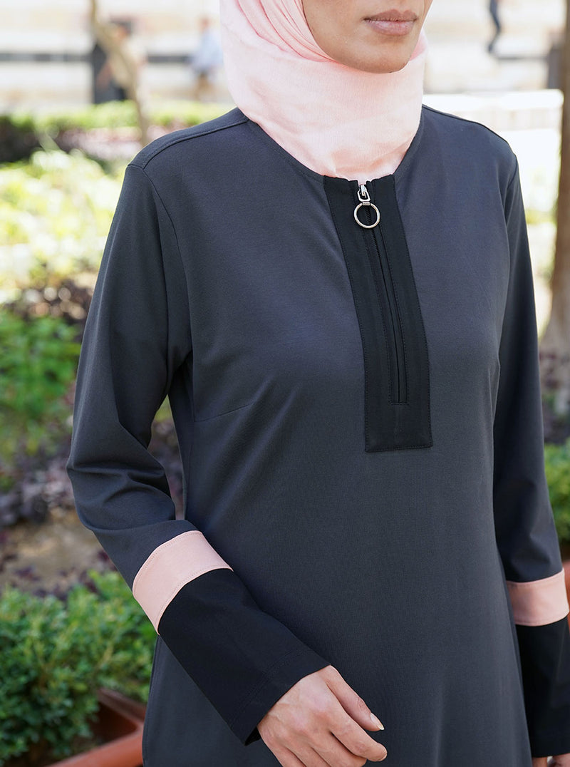 Colorblocked Jersey Maxi Dress