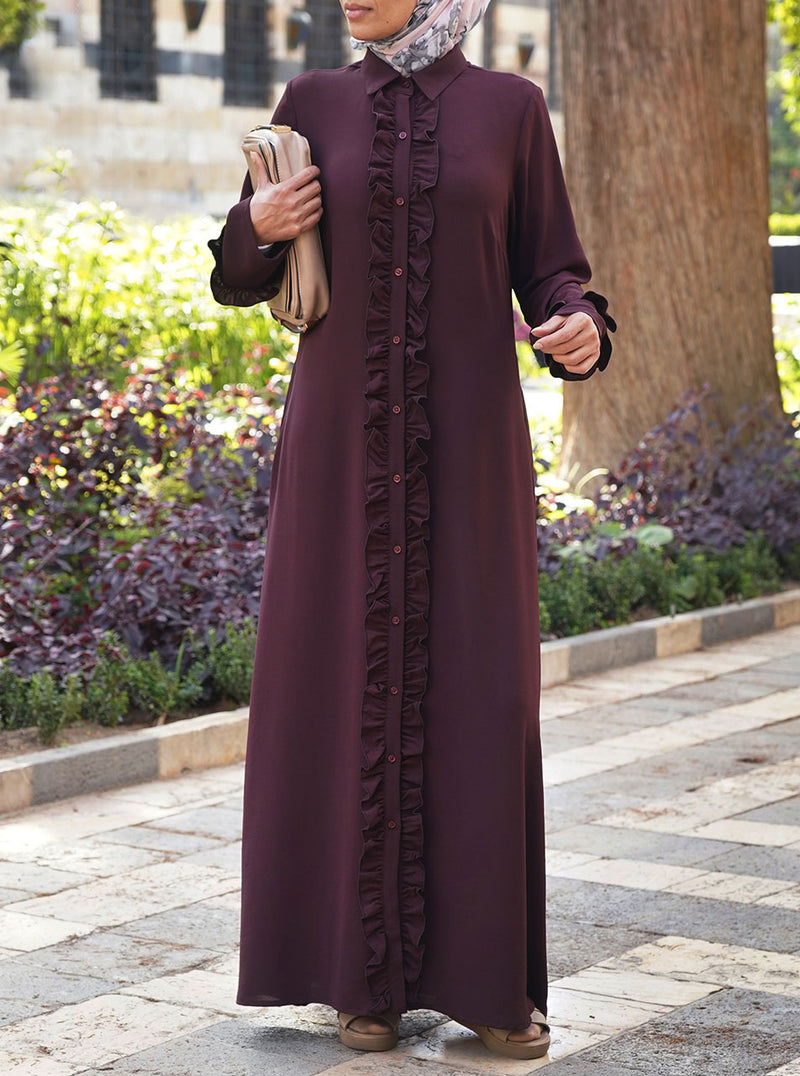 Ruffled Opening Abaya