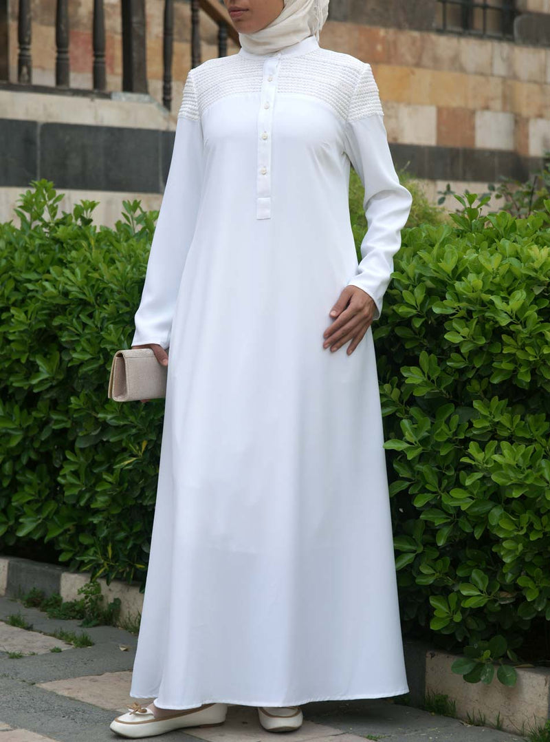 Halimah Lace Dress Abaya Shukr Clothing - Main Image