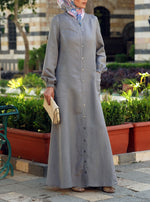 Linen Buttoned Maxi Dress