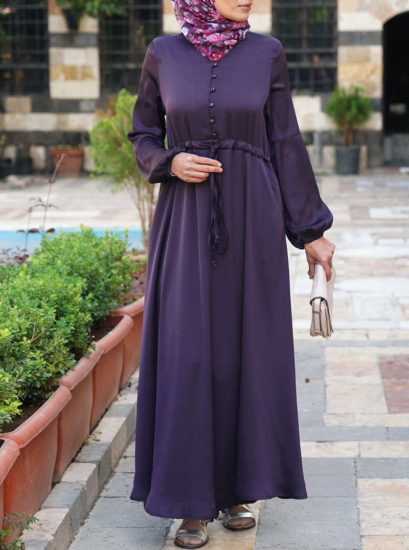 Satin Waist Tie Abaya