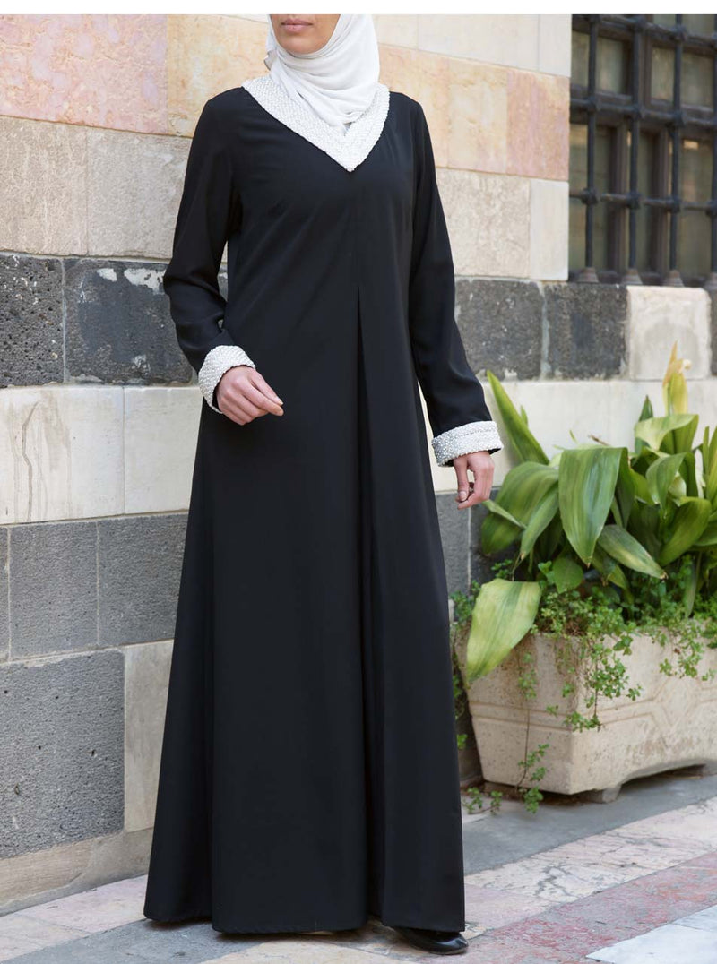 Pearl Beadwork Abaya Gown