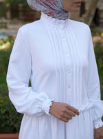 Pleated Abaya with Ruffled Waist