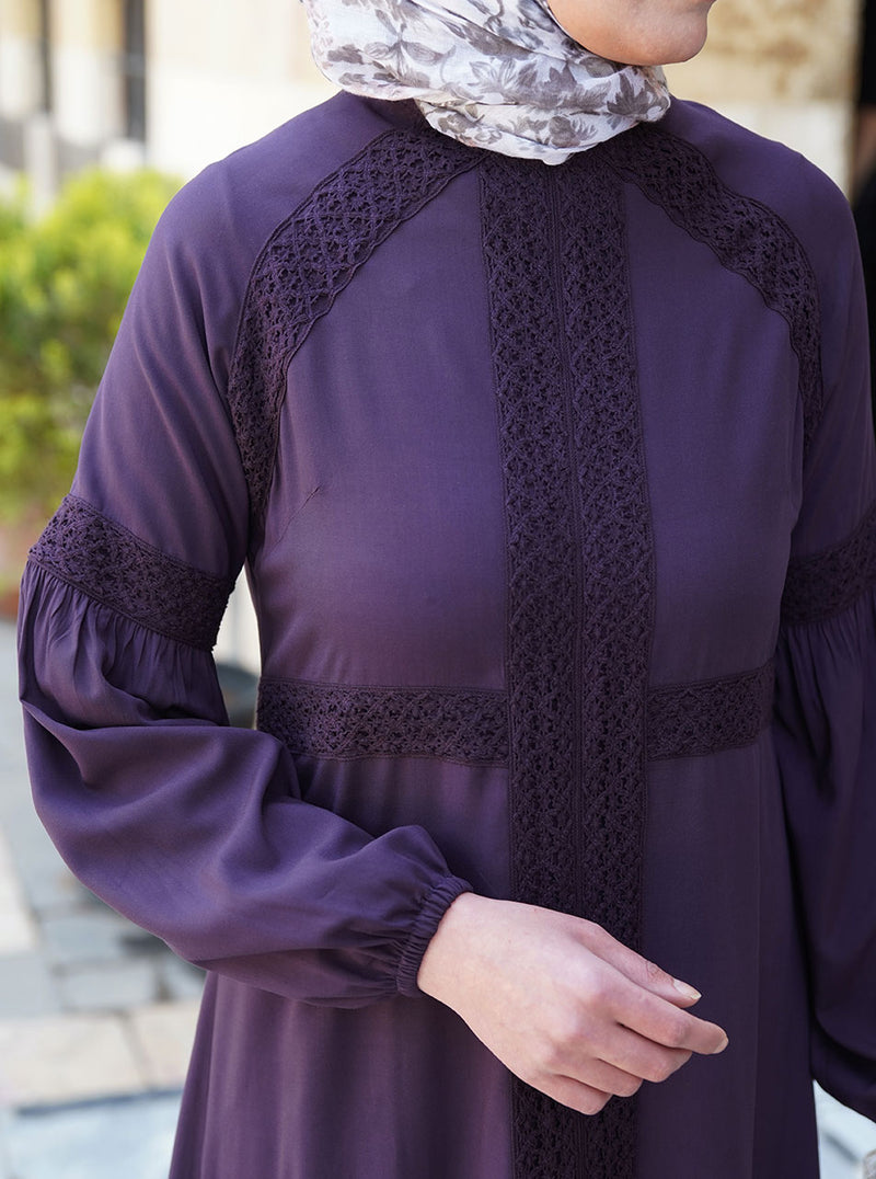 Rayon Abaya with Lace