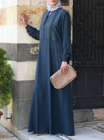 Lace Trim Bodice Abaya