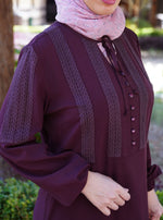 Lace Trim Bodice Abaya