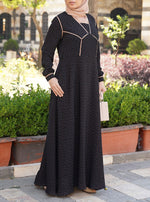 Bias Trim Printed Abaya